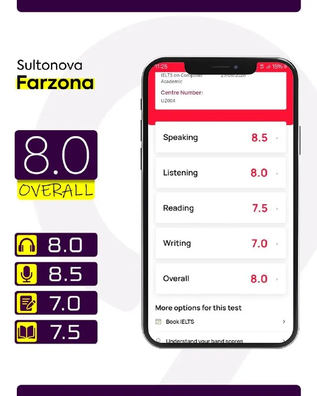 IELTS 8.0 — Sultonova Farzona